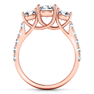 Three Stone Diamond EngagementRing Victoria 14K Rose Gold