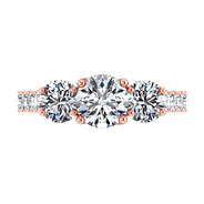 Three Stone Diamond EngagementRing Victoria 14K Rose Gold