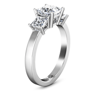 Three Stone Princess Cut Diamond Engagement Ring Alana 14K White Gold