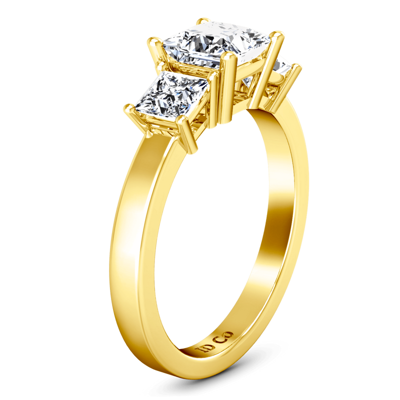 Three Stone Diamond Engagement Ring Alana 14K Yellow Gold