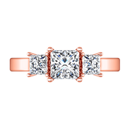 Three Stone Diamond EngagementRing Alana 14K Rose Gold
