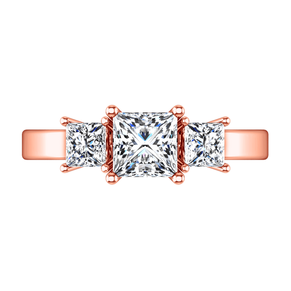Three Stone Diamond EngagementRing Alana 14K Rose Gold