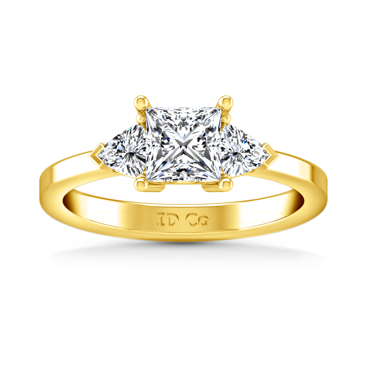 Three Stone Diamond Engagement Ring Simone 14K Yellow Gold