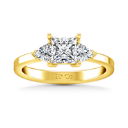 Three Stone Diamond Engagement Ring Simone 14K Yellow Gold
