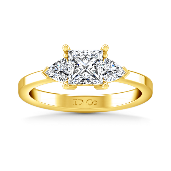 Three Stone Diamond Engagement Ring Simone 14K Yellow Gold