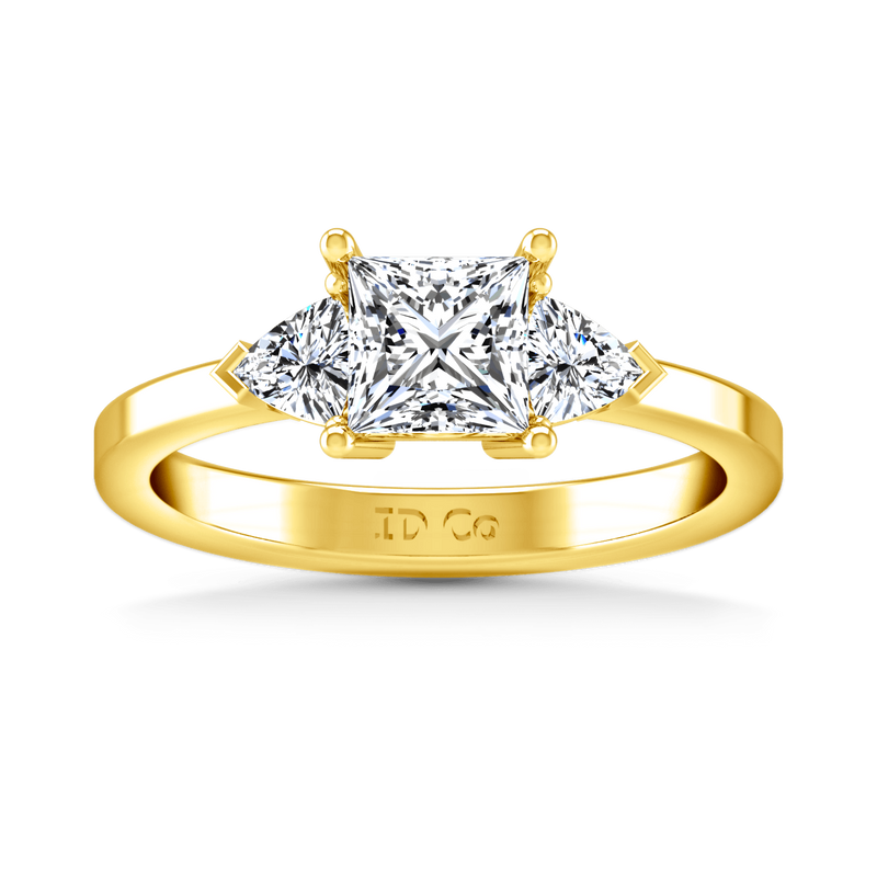 Three Stone Diamond Engagement Ring Simone 14K Yellow Gold