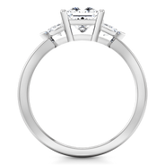 Three Stone Princess Cut Diamond Engagement Ring Simone 14K White Gold