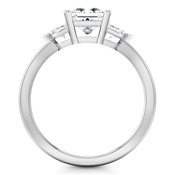 Three Stone Princess Cut Diamond Engagement Ring Simone 14K White Gold