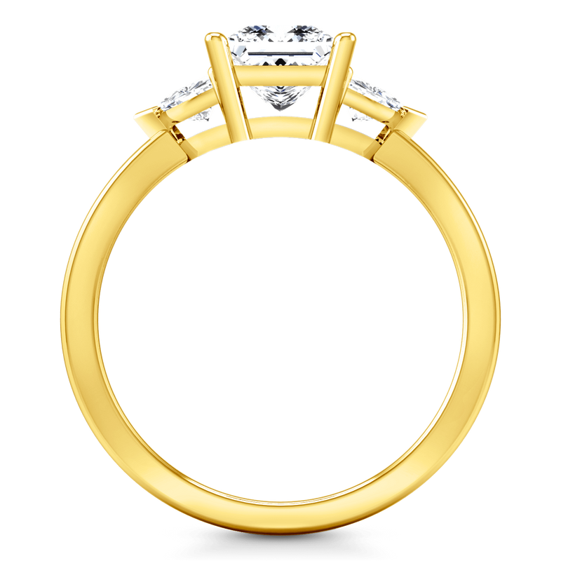 Three Stone Diamond Engagement Ring Simone 14K Yellow Gold
