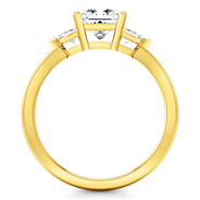 Three Stone Diamond Engagement Ring Simone 14K Yellow Gold