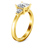 Three Stone Diamond Engagement Ring Simone 14K Yellow Gold
