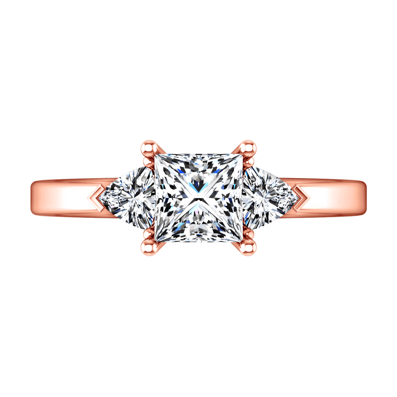 Three Stone Diamond EngagementRing Simone 14K Rose Gold