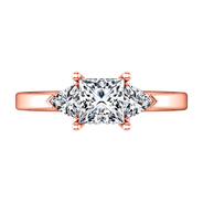 Three Stone Diamond EngagementRing Simone 14K Rose Gold