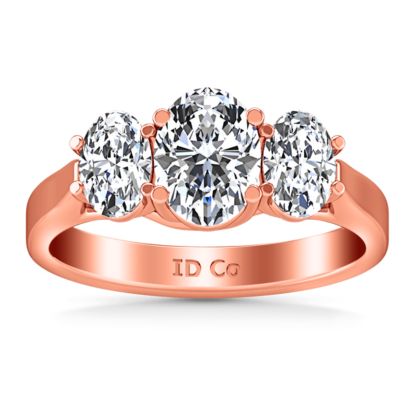 Three Stone Diamond EngagementRing Arabella 14K Rose Gold