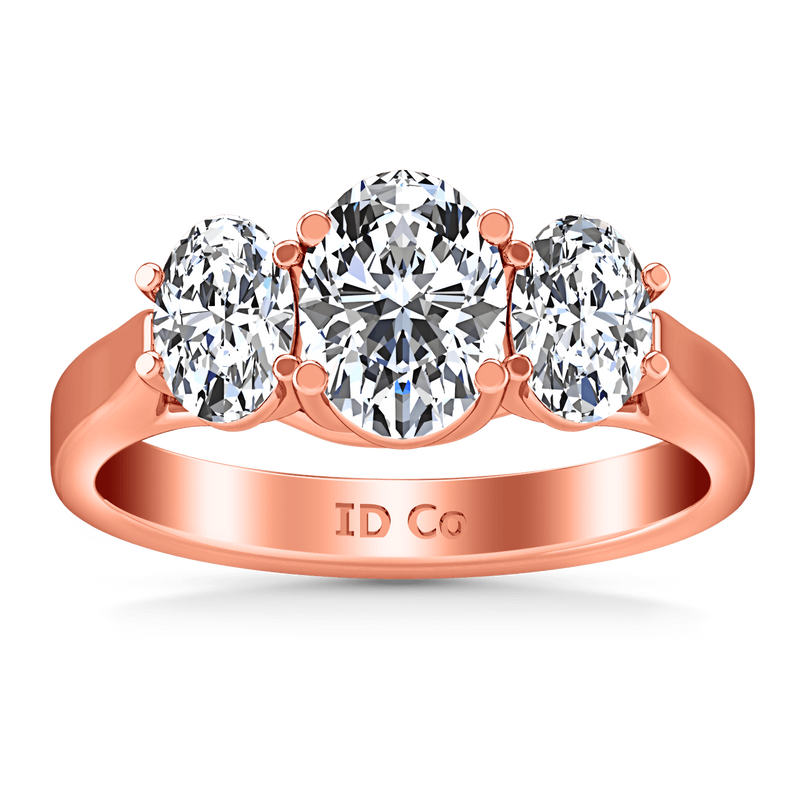 Three Stone Diamond EngagementRing Arabella 14K Rose Gold