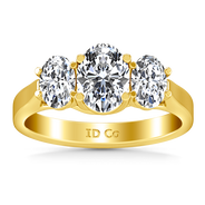 Three Stone Diamond Engagement Ring Arabella 14K Yellow Gold