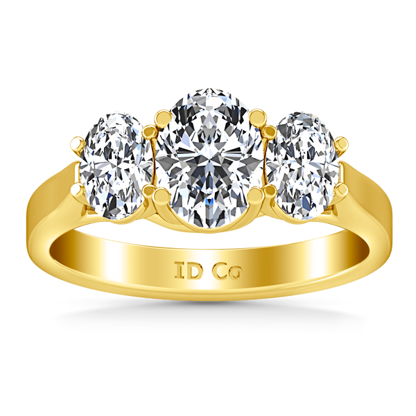 Three Stone Diamond Engagement Ring Arabella 14K Yellow Gold