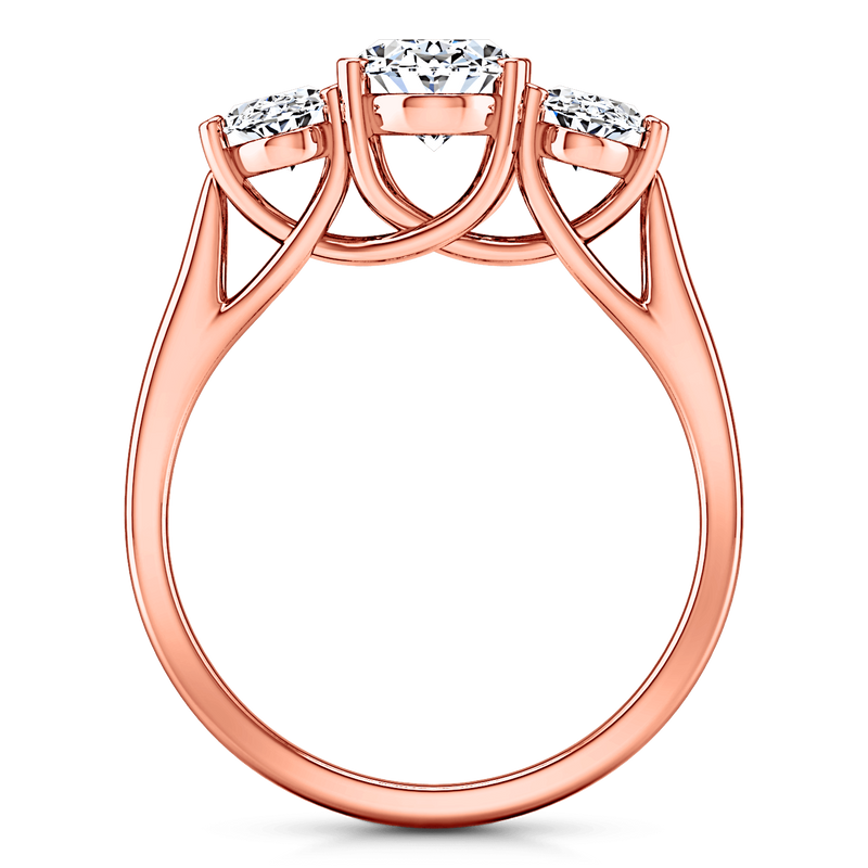 Three Stone Diamond EngagementRing Arabella 14K Rose Gold
