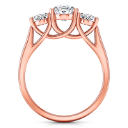 Three Stone Diamond EngagementRing Arabella 14K Rose Gold