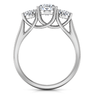 Three Stone Oval Diamond Engagement Ring Arabella 14K White Gold