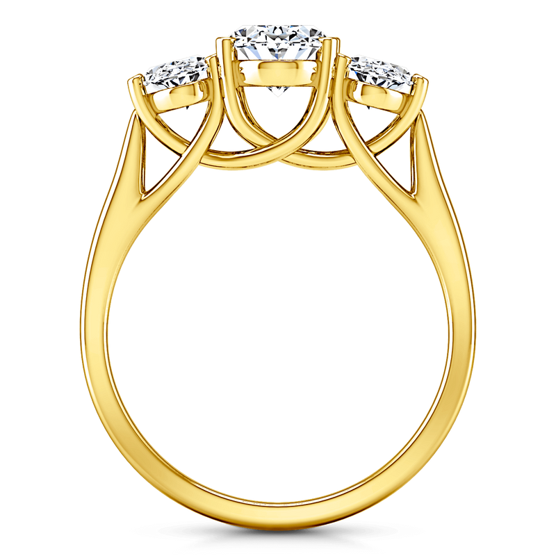 Three Stone Diamond Engagement Ring Arabella 14K Yellow Gold