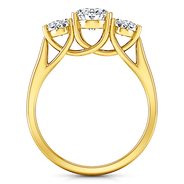 Three Stone Diamond Engagement Ring Arabella 14K Yellow Gold