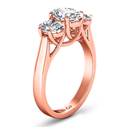 Three Stone Diamond EngagementRing Arabella 14K Rose Gold