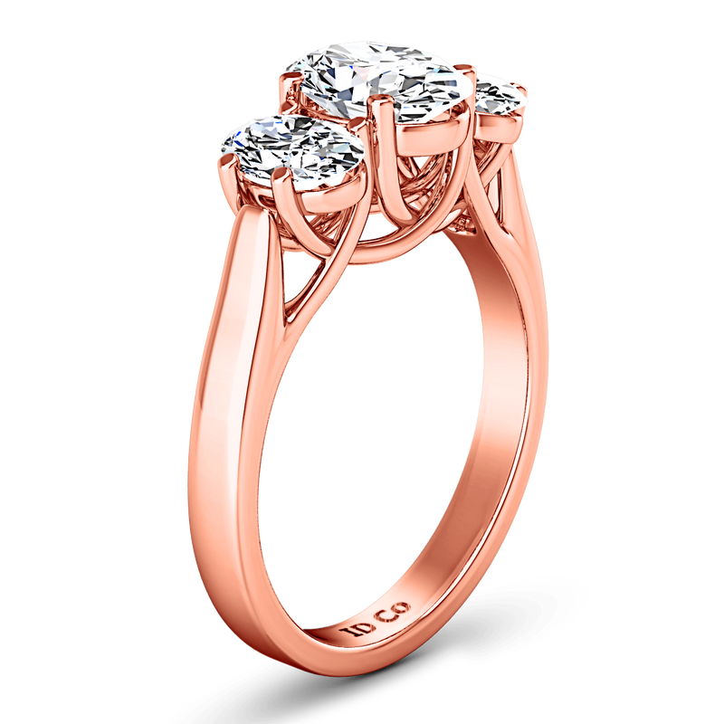 Three Stone Diamond EngagementRing Arabella 14K Rose Gold