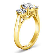 Three Stone Diamond Engagement Ring Arabella 14K Yellow Gold