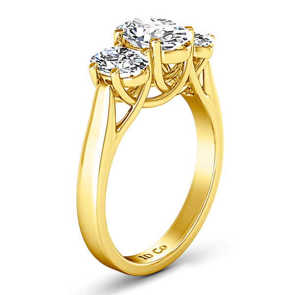 Three Stone Diamond Engagement Ring Arabella 14K Yellow Gold