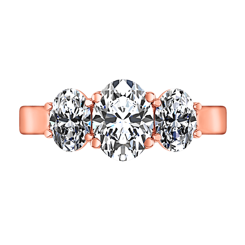 Three Stone Diamond EngagementRing Arabella 14K Rose Gold