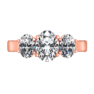Three Stone Diamond EngagementRing Arabella 14K Rose Gold