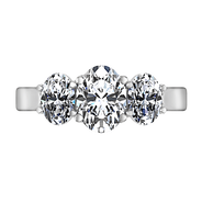 Three Stone Oval Diamond Engagement Ring Arabella 14K White Gold