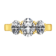 Three Stone Diamond Engagement Ring Arabella 14K Yellow Gold