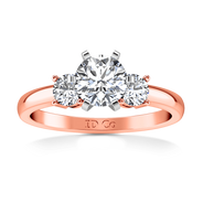 Three Stone Diamond EngagementRing Talia 14K Rose Gold