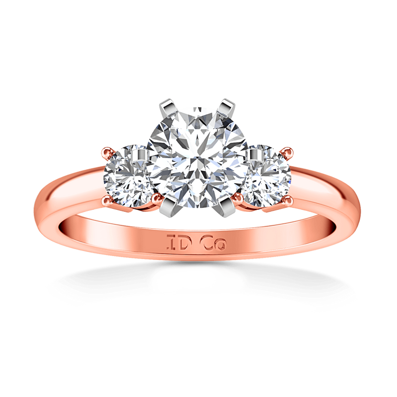 Three Stone Diamond EngagementRing Talia 14K Rose Gold