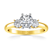 Three Stone Diamond Engagement Ring Talia 14K Yellow Gold
