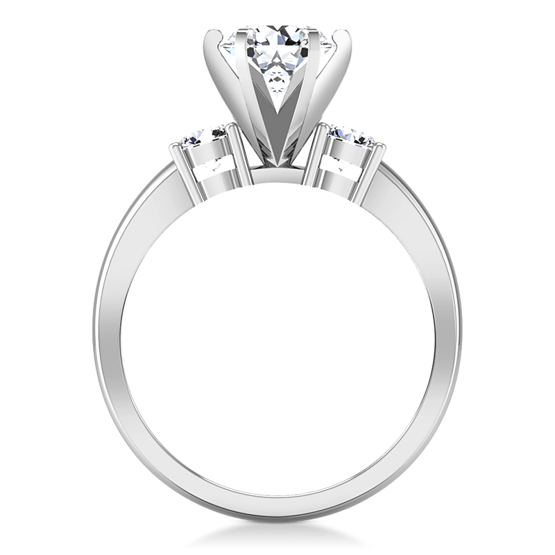 Round Diamond Three Stone Engagement Ring Talia 14K White Gold