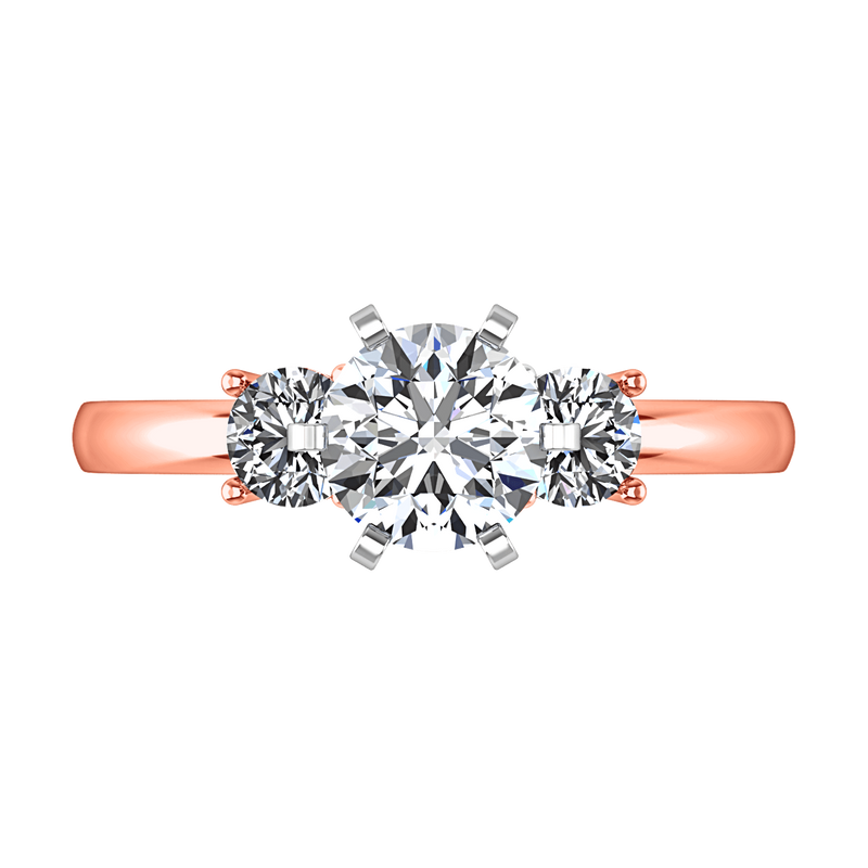 Three Stone Diamond EngagementRing Talia 14K Rose Gold