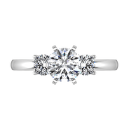 Round Diamond Three Stone Engagement Ring Talia 14K White Gold