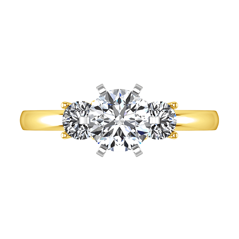 Three Stone Diamond Engagement Ring Talia 14K Yellow Gold