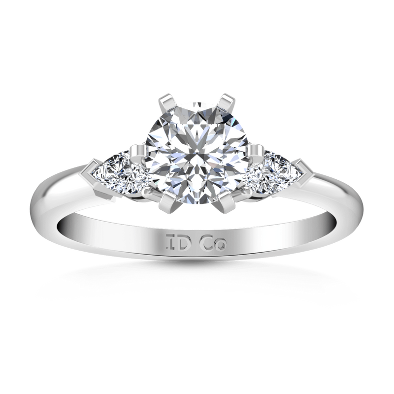 Three Stone Engagement Ring Eliza Pear Diamond 14K White Gold