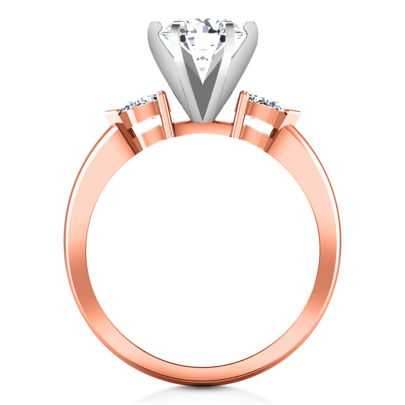 Three Stone Diamond EngagementRing Eliza Pear Shape 14K Rose Gold