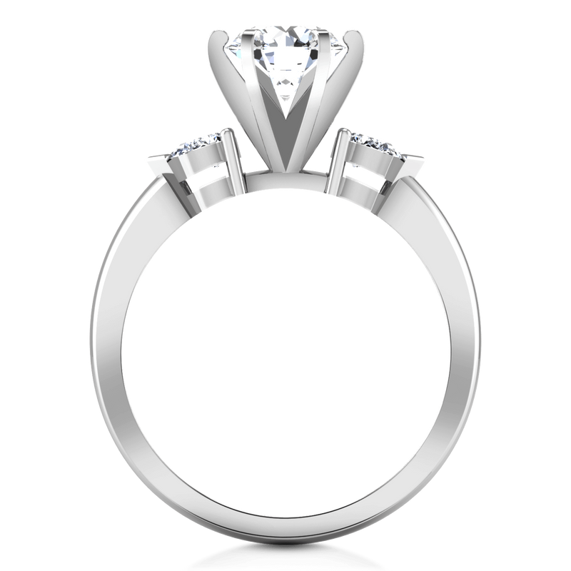 Three Stone Engagement Ring Eliza Pear Diamond 14K White Gold