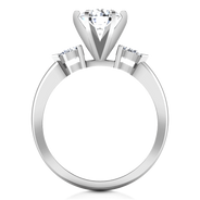 Three Stone Engagement Ring Eliza Pear Diamond 14K White Gold