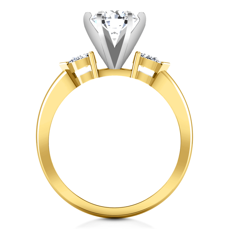 Three Stone Diamond Engagement Ring Eliza Pear Shape 14K Yellow Gold
