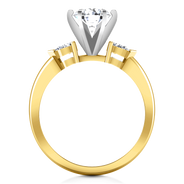 Three Stone Diamond Engagement Ring Eliza Pear Shape 14K Yellow Gold