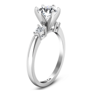 Three Stone Engagement Ring Eliza Pear Diamond 14K White Gold