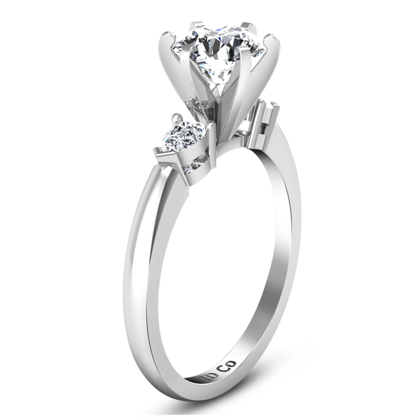 Three Stone Engagement Ring Eliza Pear Diamond 14K White Gold