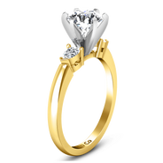 Three Stone Diamond Engagement Ring Eliza Pear Shape 14K Yellow Gold